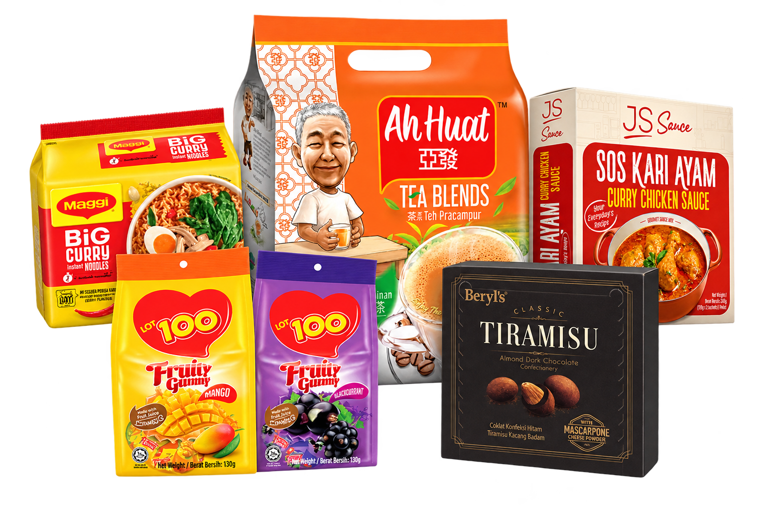 LOT100, Ah Huat, Beryl’s, Maggi and JS Sauce Malaysian product selection